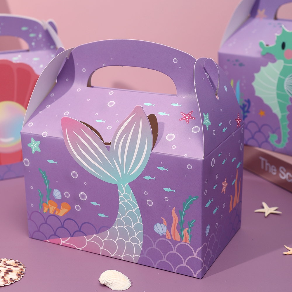 6pcs Mermaid Gift Paper Bags O - Event Party Box ulasan dan harga