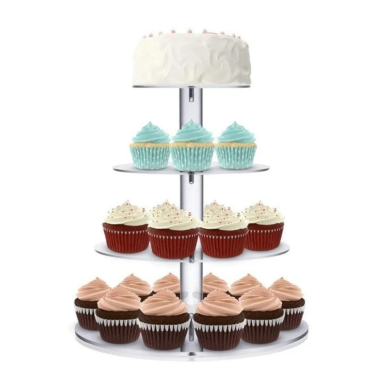 Clear Acrylic 3-5 Tier Cupcake - Cupcake Stand Tier ulasan dan harga