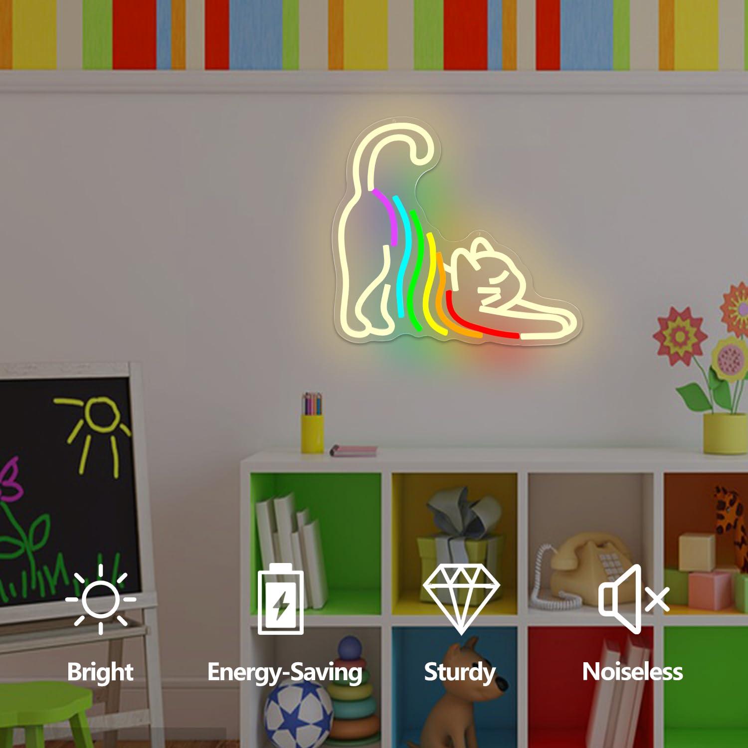 Rainbow Stretching Cat Neon Si - Neon Sign Party ulasan dan harga