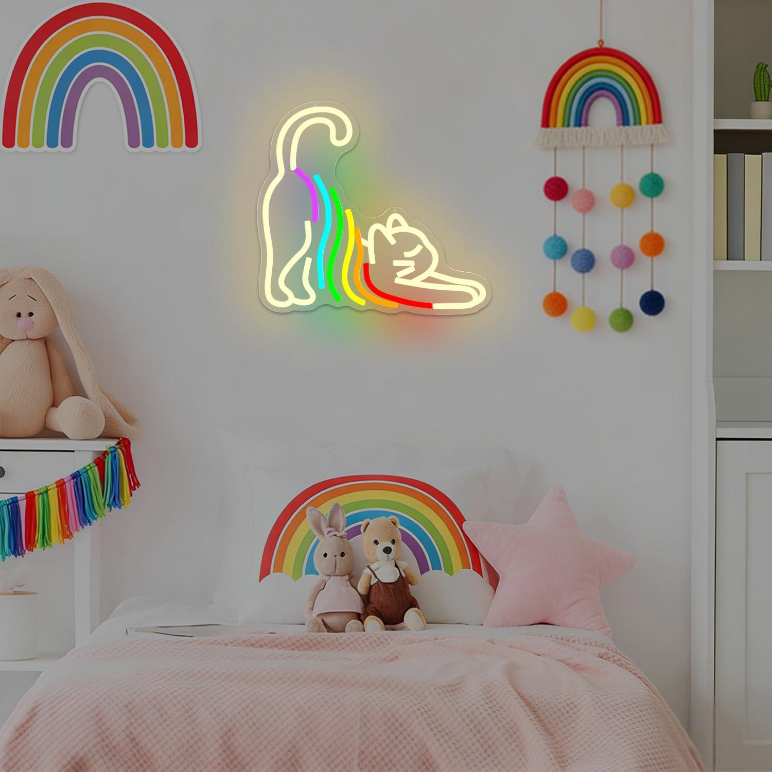 Rainbow Stretching Cat Neon Si - Neon Sign Party ulasan dan harga