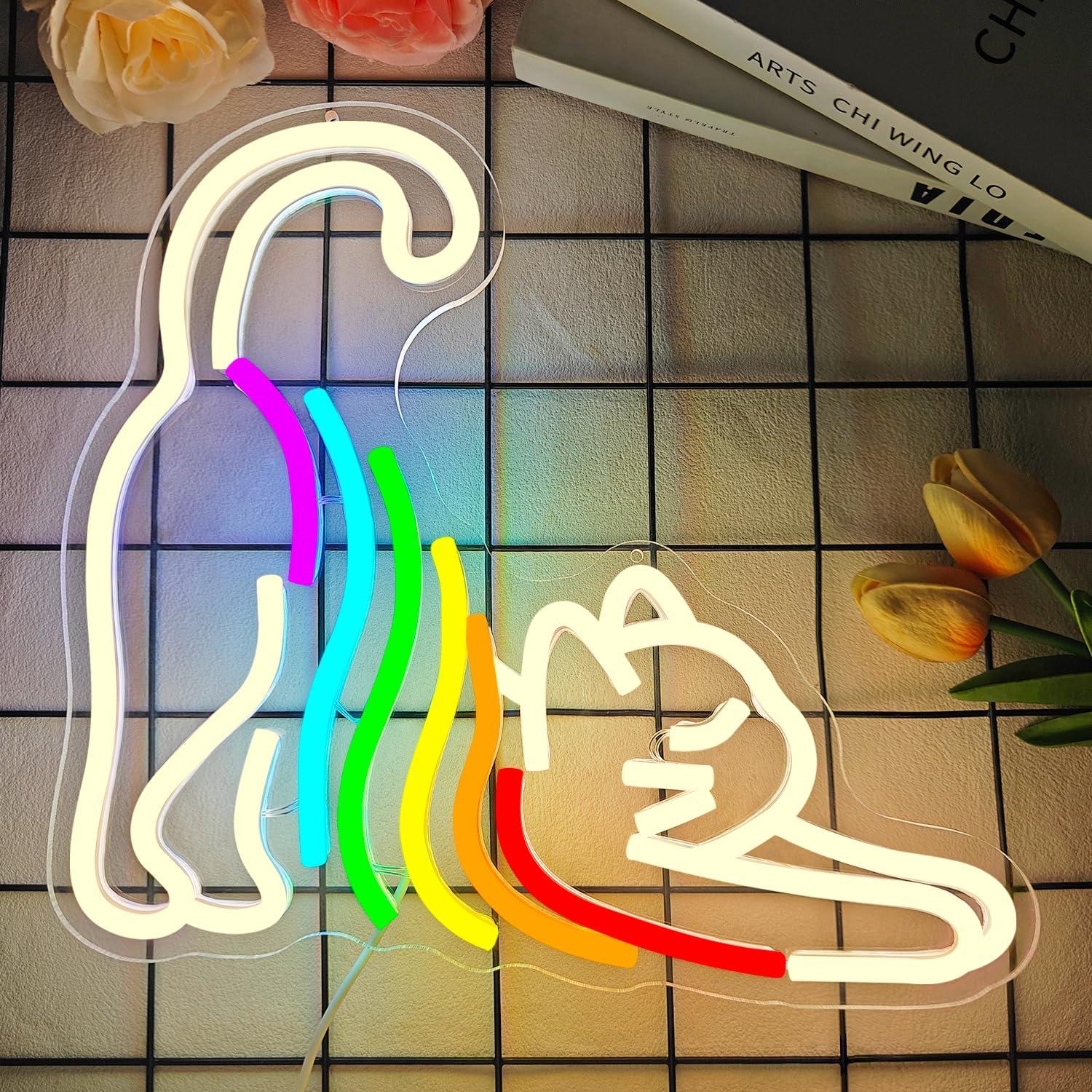 Rainbow Stretching Cat Neon Si - Neon Sign Party ulasan dan harga