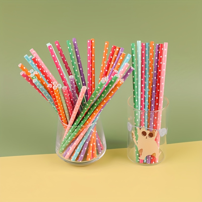 100pcs colorful disposable pap - Paper Straw Color ulasan dan harga