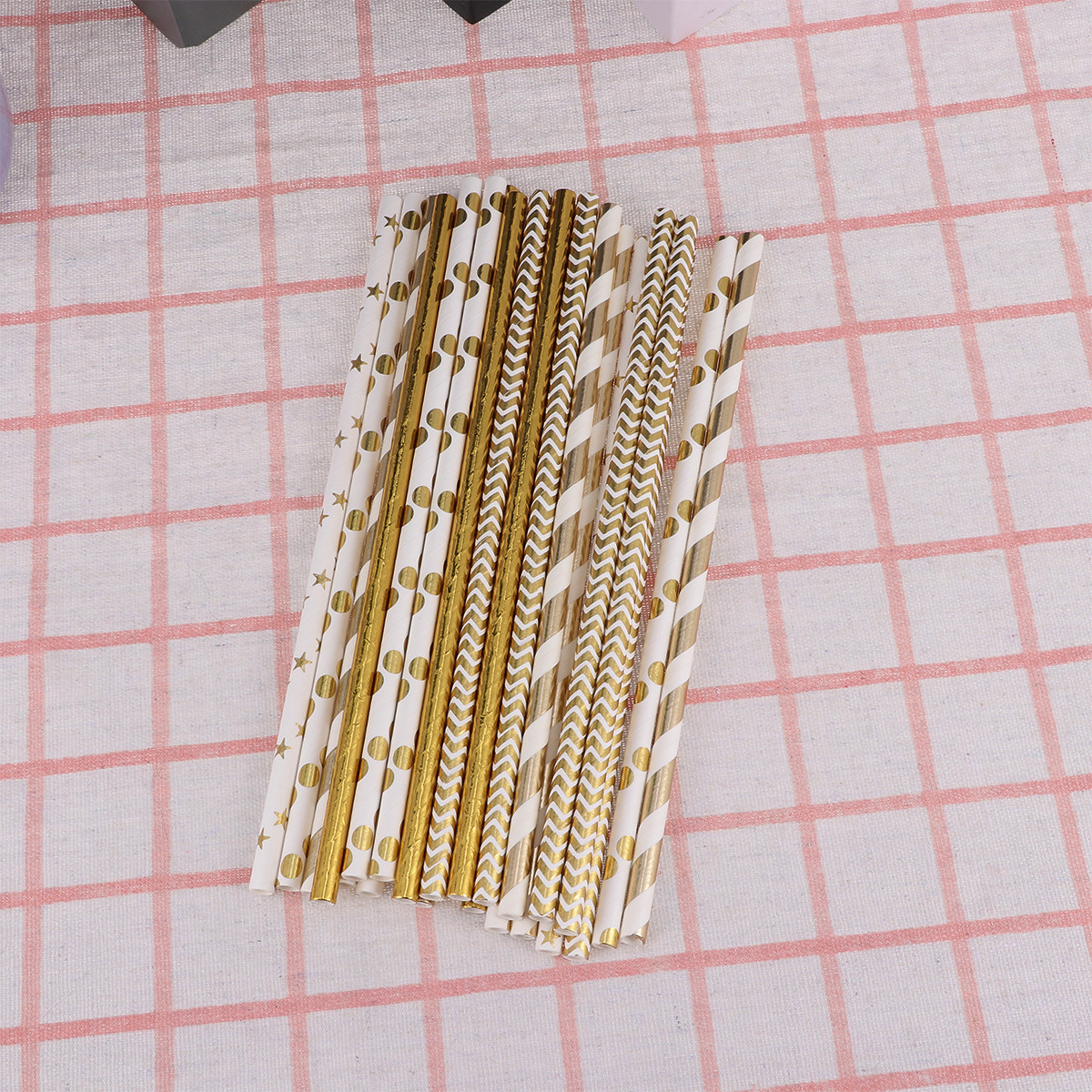 50Pcs Love Heart Paper Straws  - Paper Straw Color ulasan dan harga