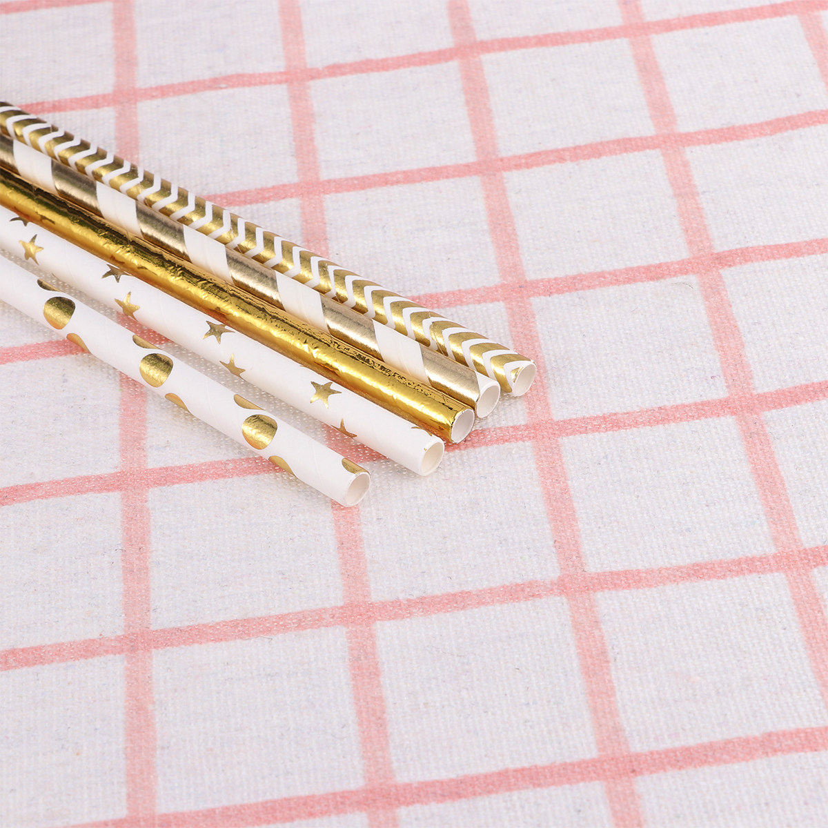 50Pcs Love Heart Paper Straws  - Paper Straw Color ulasan dan harga