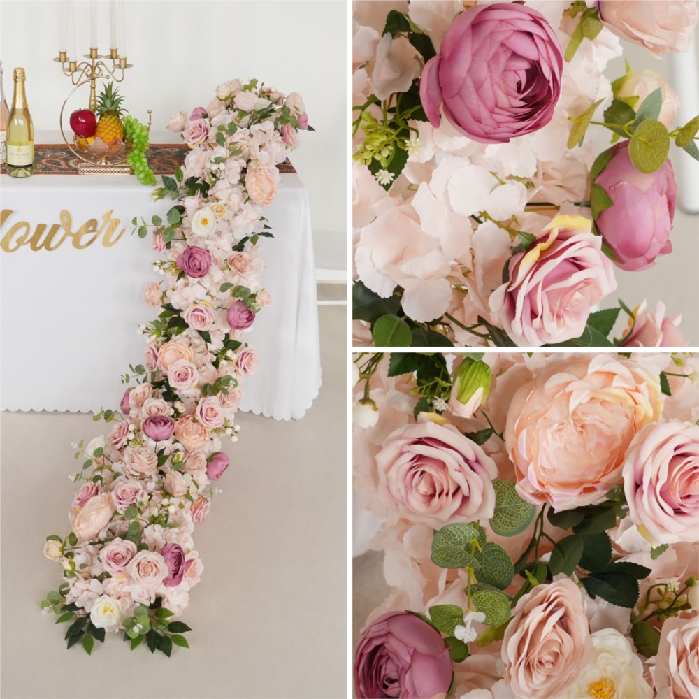 Uflower 200cm Pink Rose Hydran - Flower Wall Panel ulasan dan harga