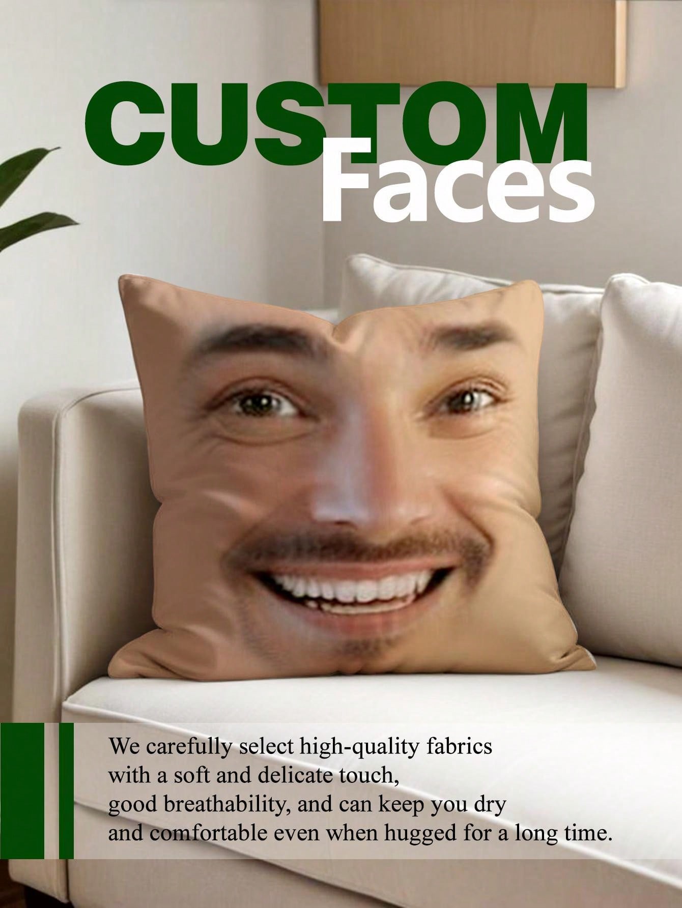 1pc Custom Face Square Pillow  - Eve Party ulasan dan harga