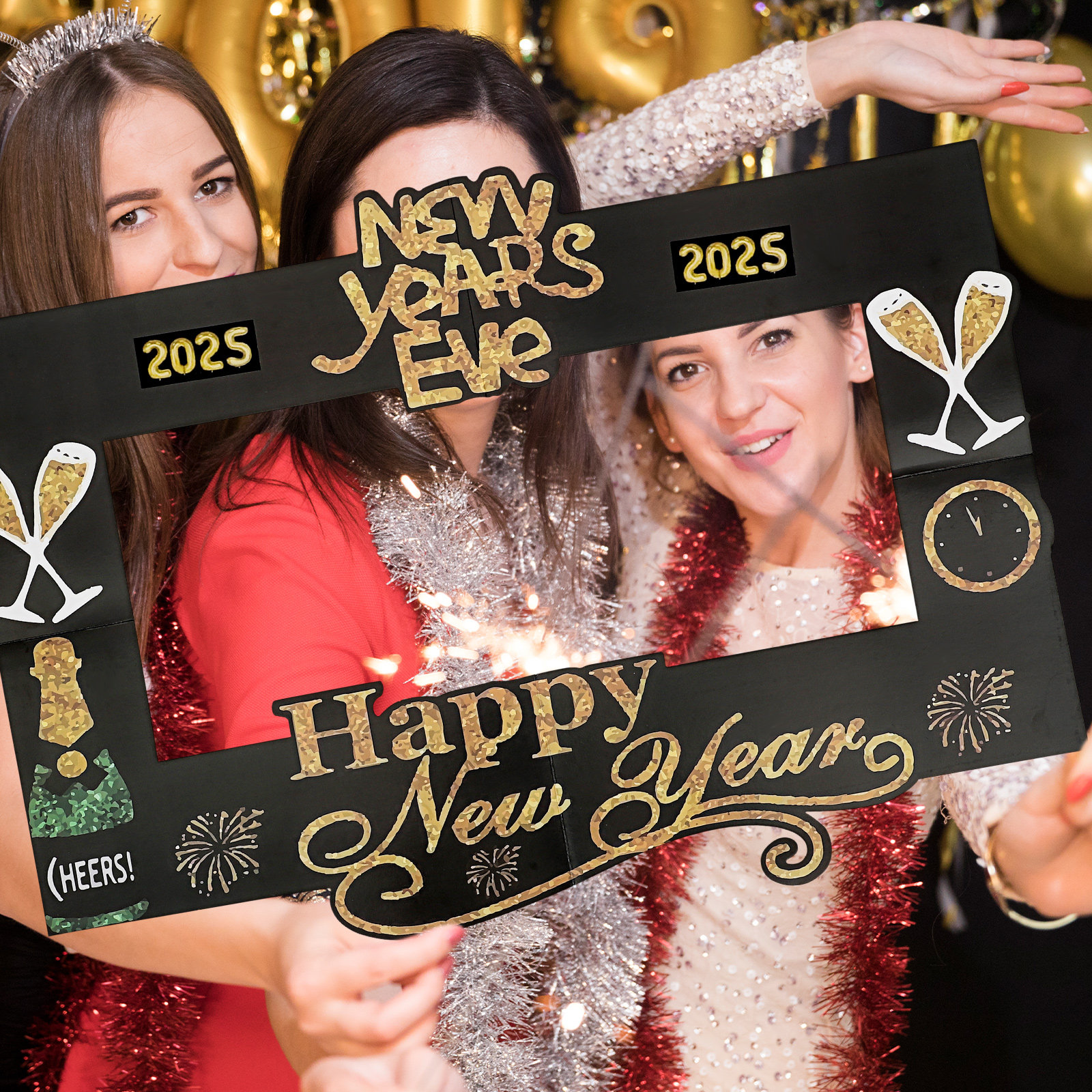 2025 New Year's Eve Photo Prop - Photo Booth Frame ulasan dan harga
