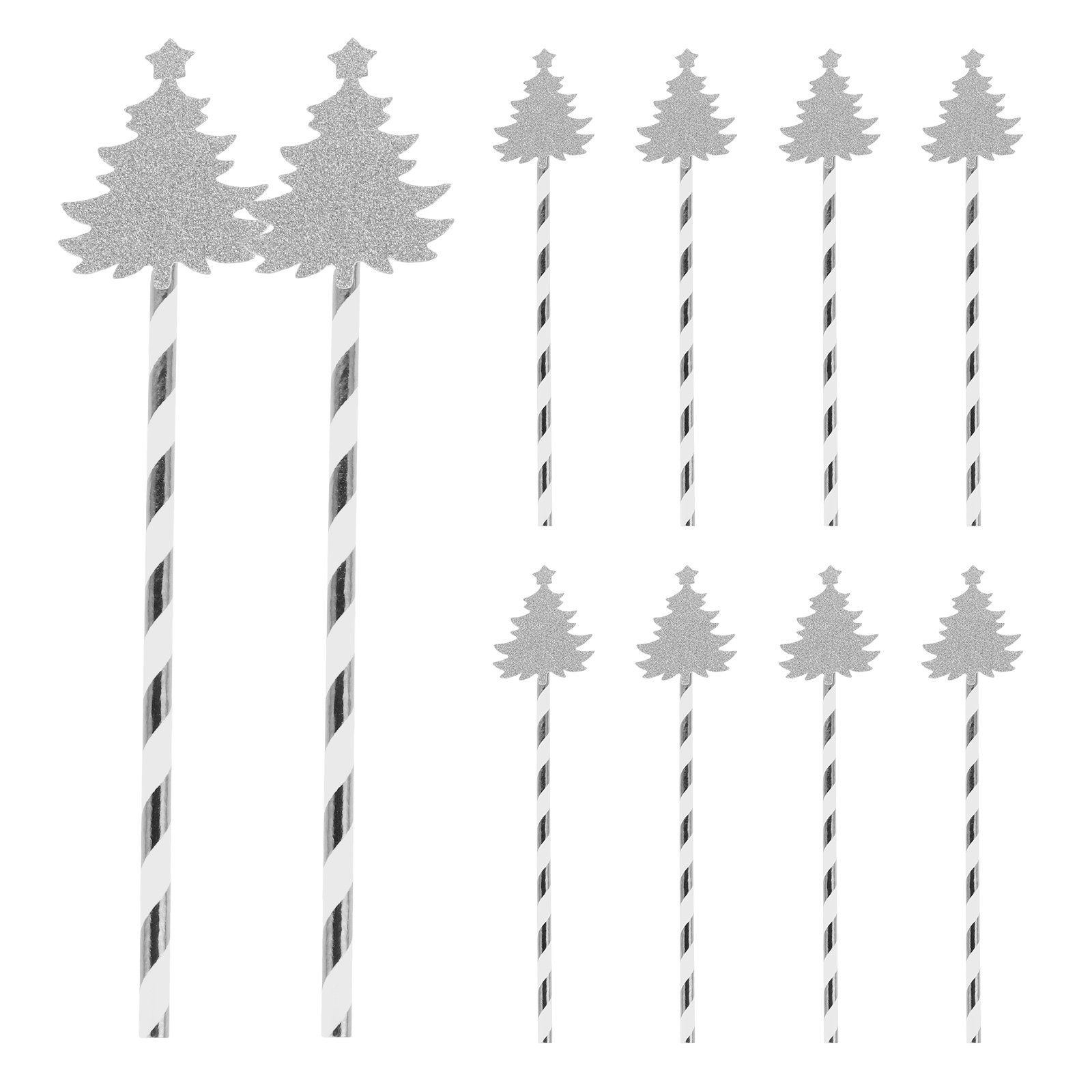 25Pcs Christmas Tree Design Pa - Paper Straw Color ulasan dan harga