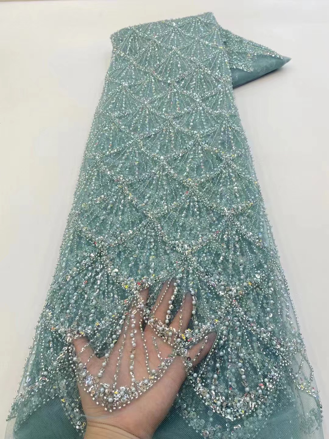 African Tulle Lace Fabric 2026 - Glitter Tablecloth ulasan dan harga