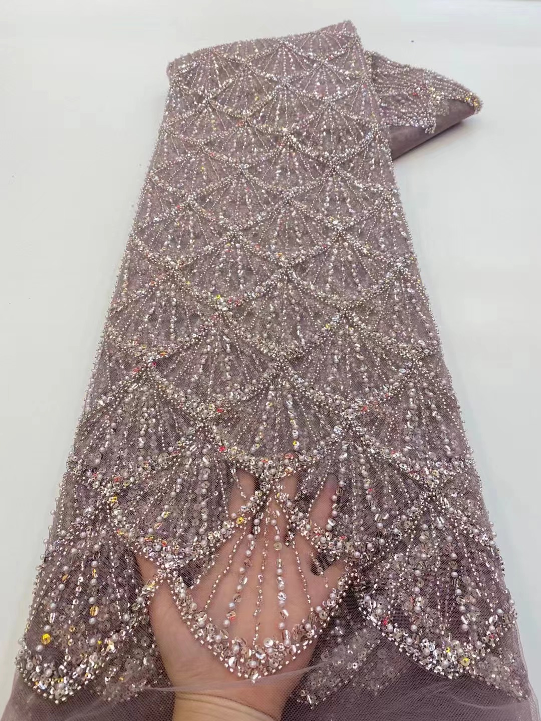 African Tulle Lace Fabric 2026 - Glitter Tablecloth ulasan dan harga
