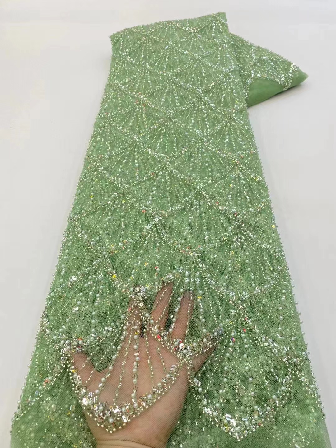 African Tulle Lace Fabric 2026 - Glitter Tablecloth ulasan dan harga