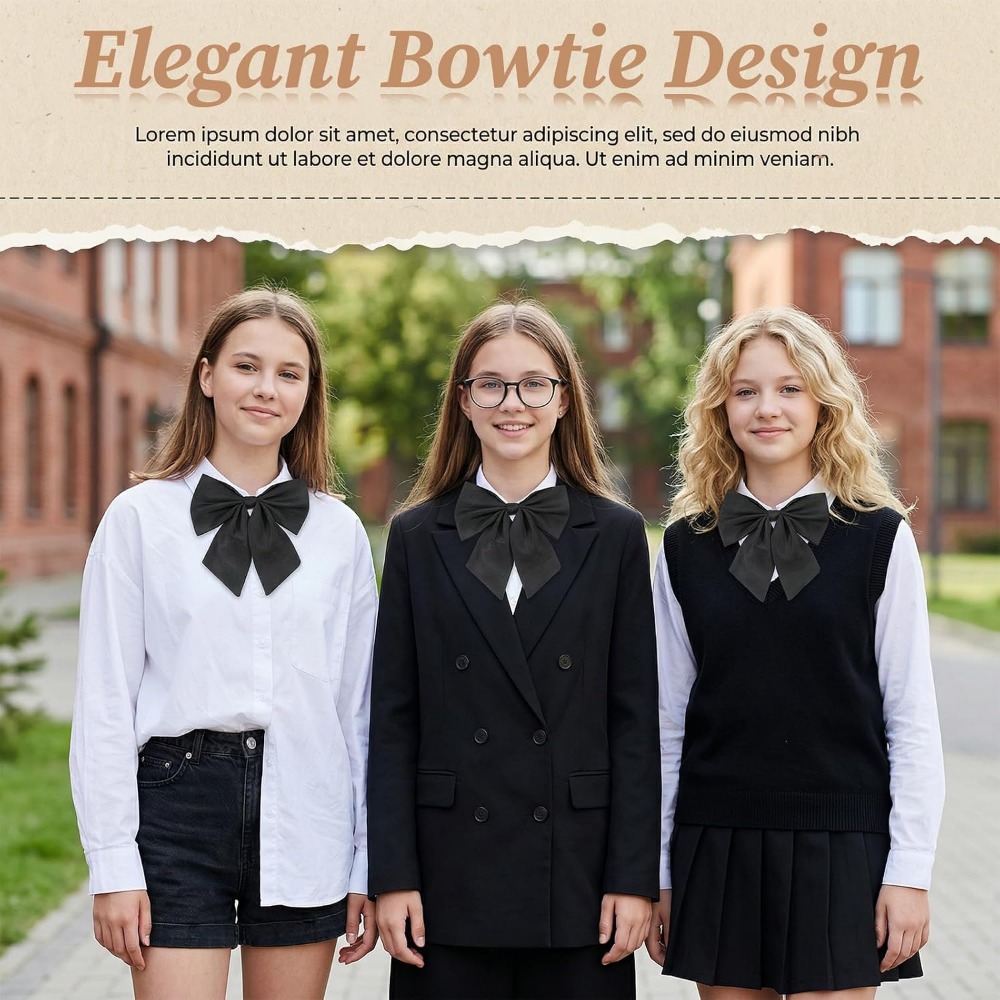 Black Bow Ties for Women, Larg - Event & Party Supply Photos ulasan dan harga