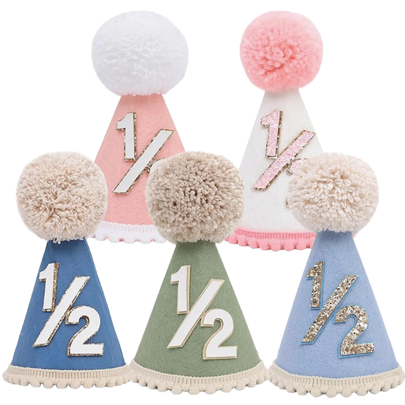 1/2 Birthday Hat Mini Cone Hat - Party Hat Cone ulasan dan harga
