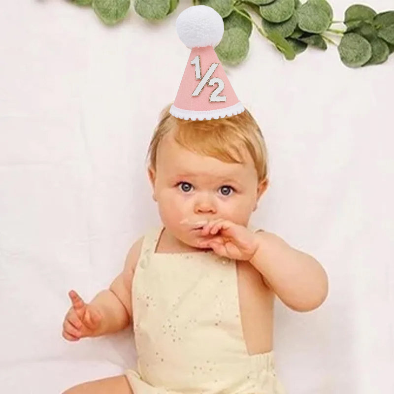 1/2 Birthday Hat Mini Cone Hat - Party Hat Cone ulasan dan harga