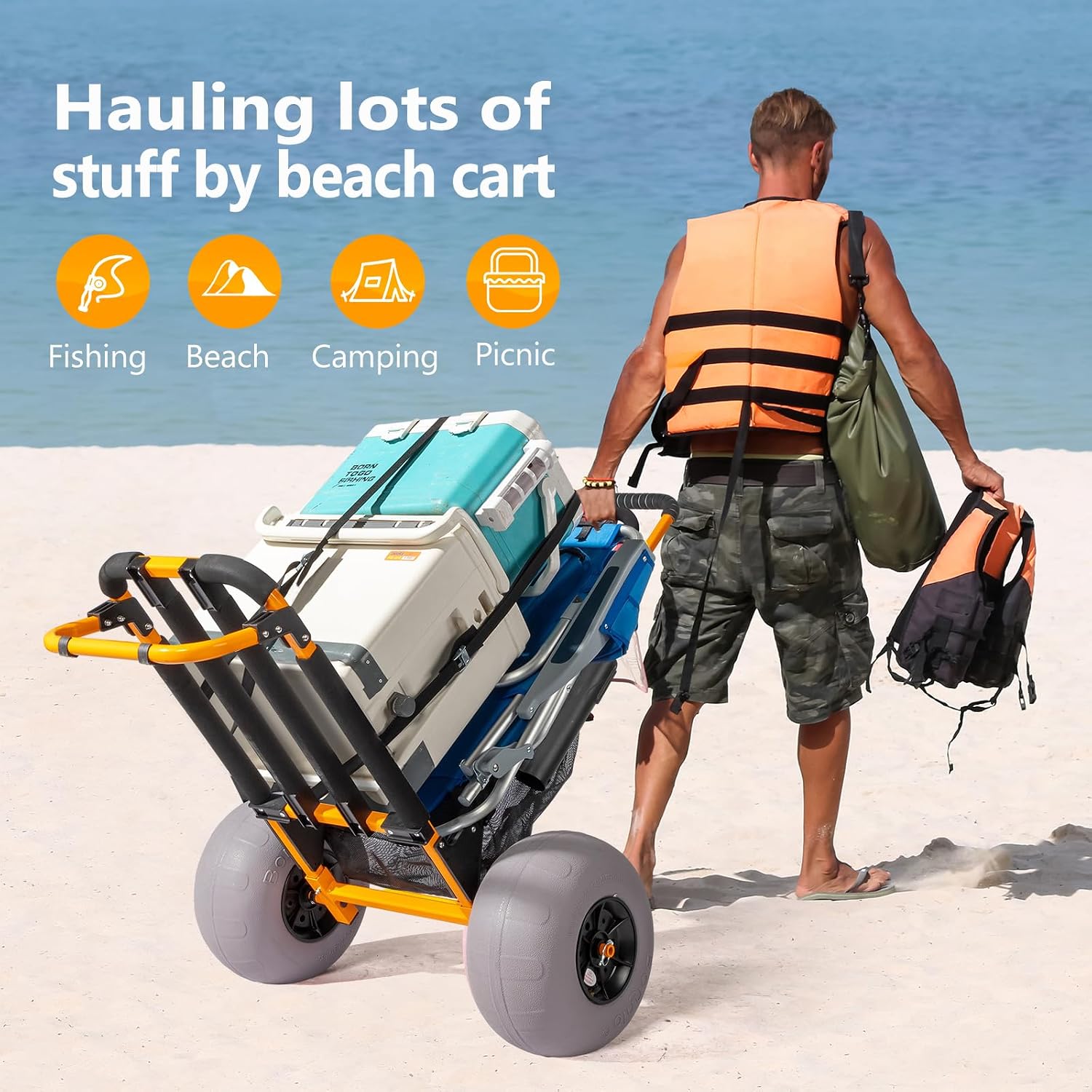 Bonnlo Beach Fishing Cart, Bea - Balloon Pump Hand ulasan dan harga