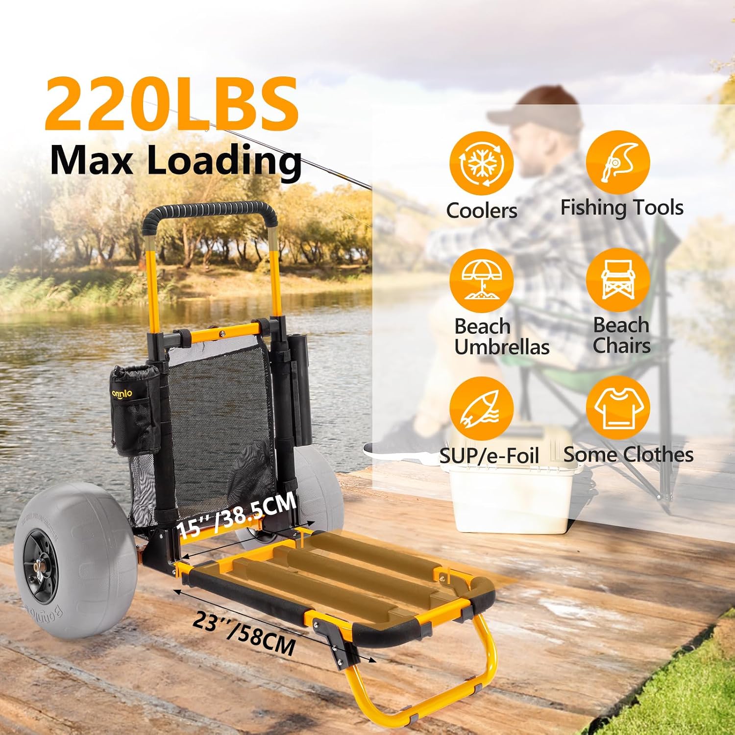 Bonnlo Beach Fishing Cart, Bea - Balloon Pump Hand ulasan dan harga