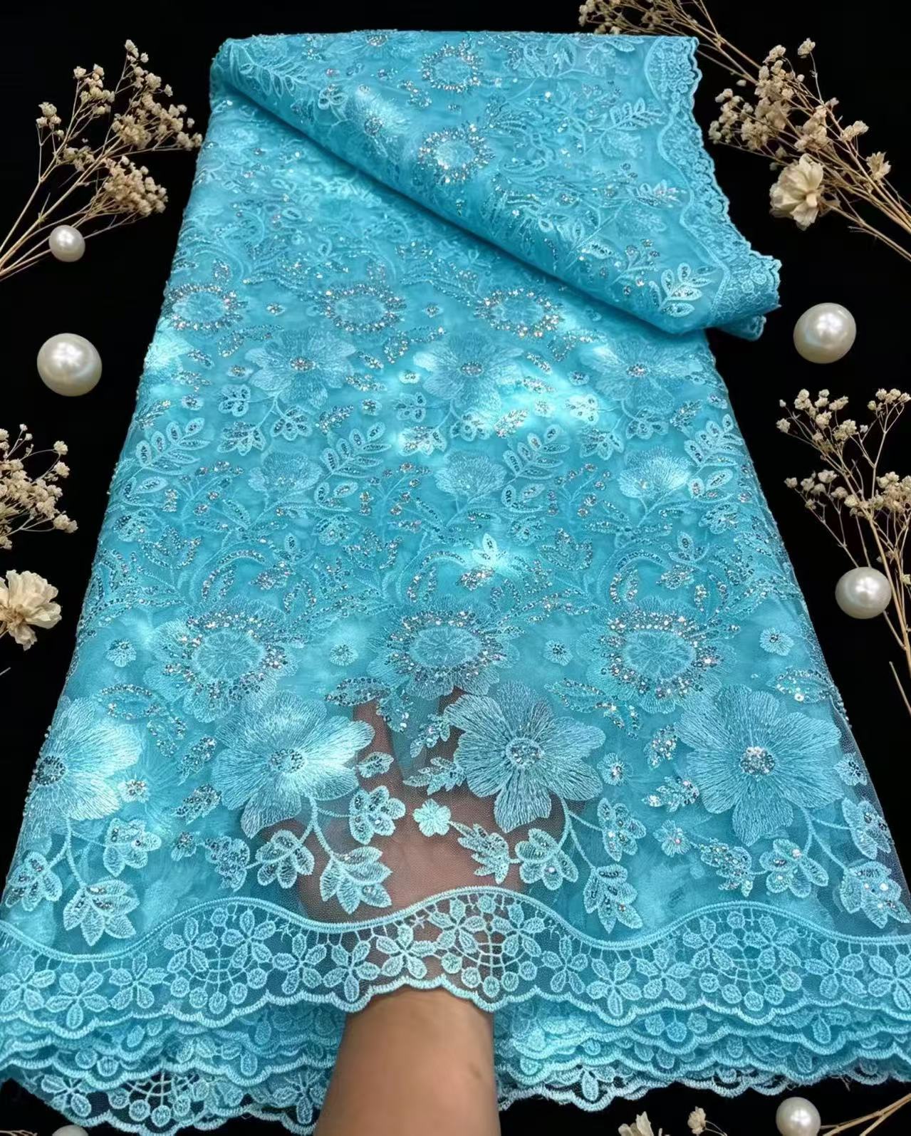 Pure French Tulle Net Sequins  - Glitter Tablecloth ulasan dan harga