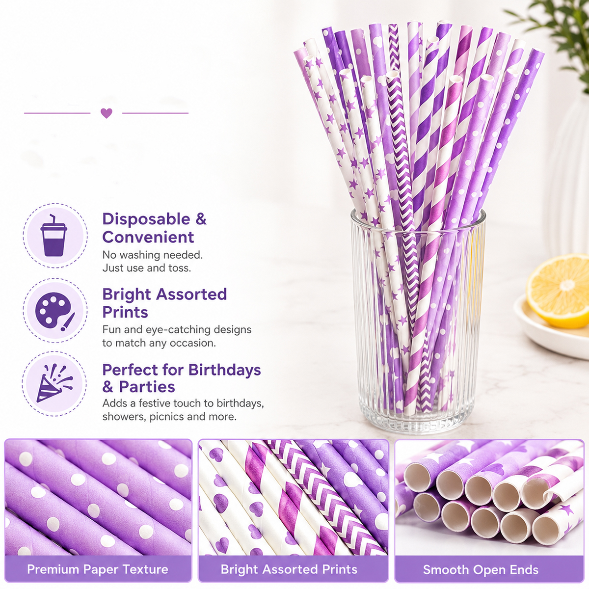25pcs Colorful Patterned Paper - Paper Straw Color ulasan dan harga