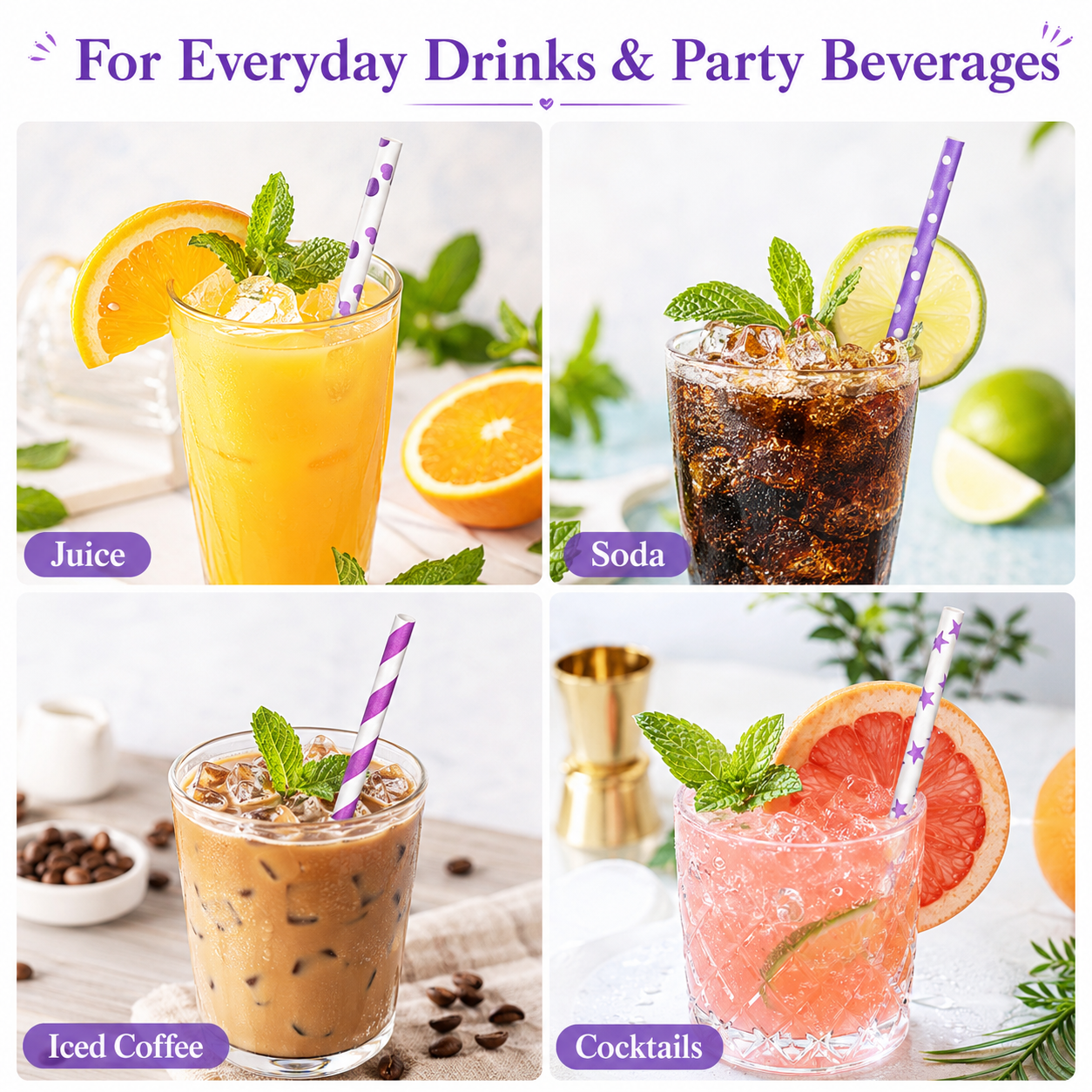25pcs Colorful Patterned Paper - Paper Straw Color ulasan dan harga