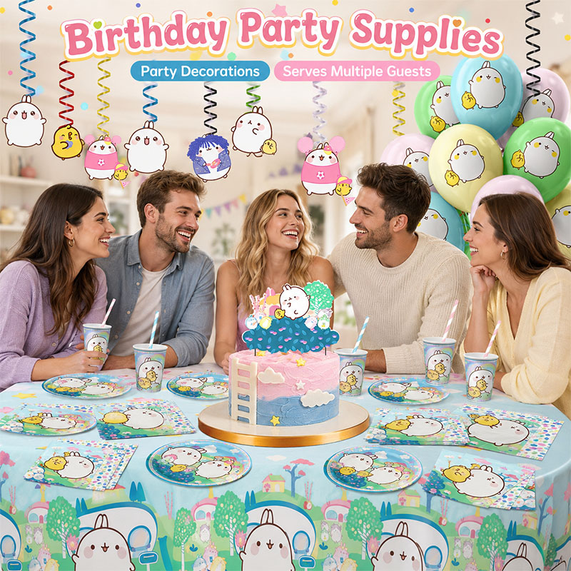 Molang Cartoon Themed Party Su - Paper Straw Color ulasan dan harga
