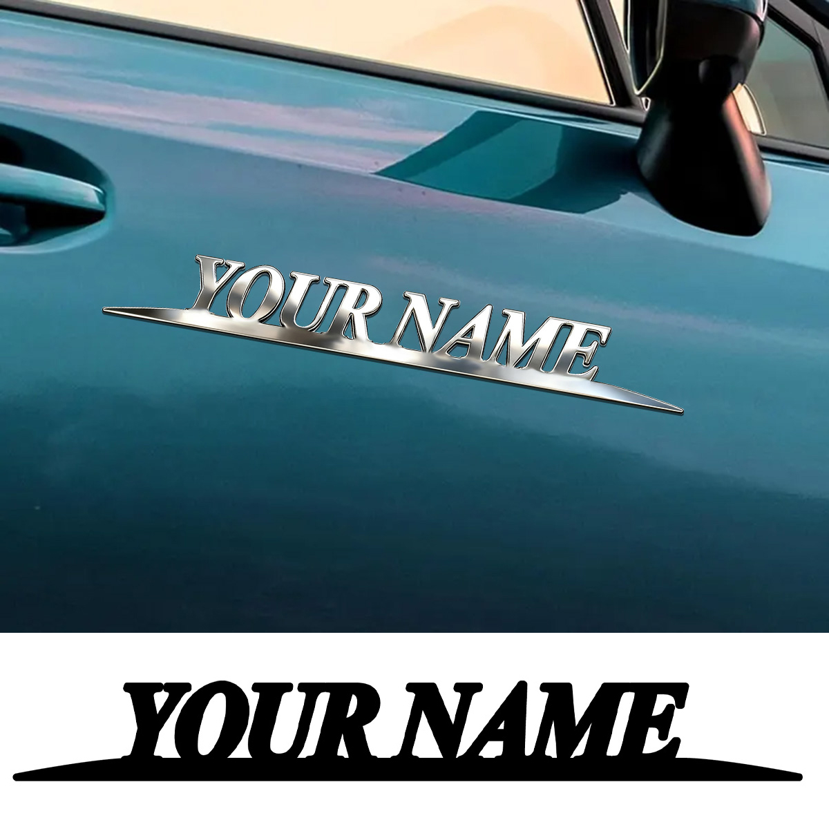 Metal Trendy YOUR NAME Sticker - Event Suppliers ulasan dan harga