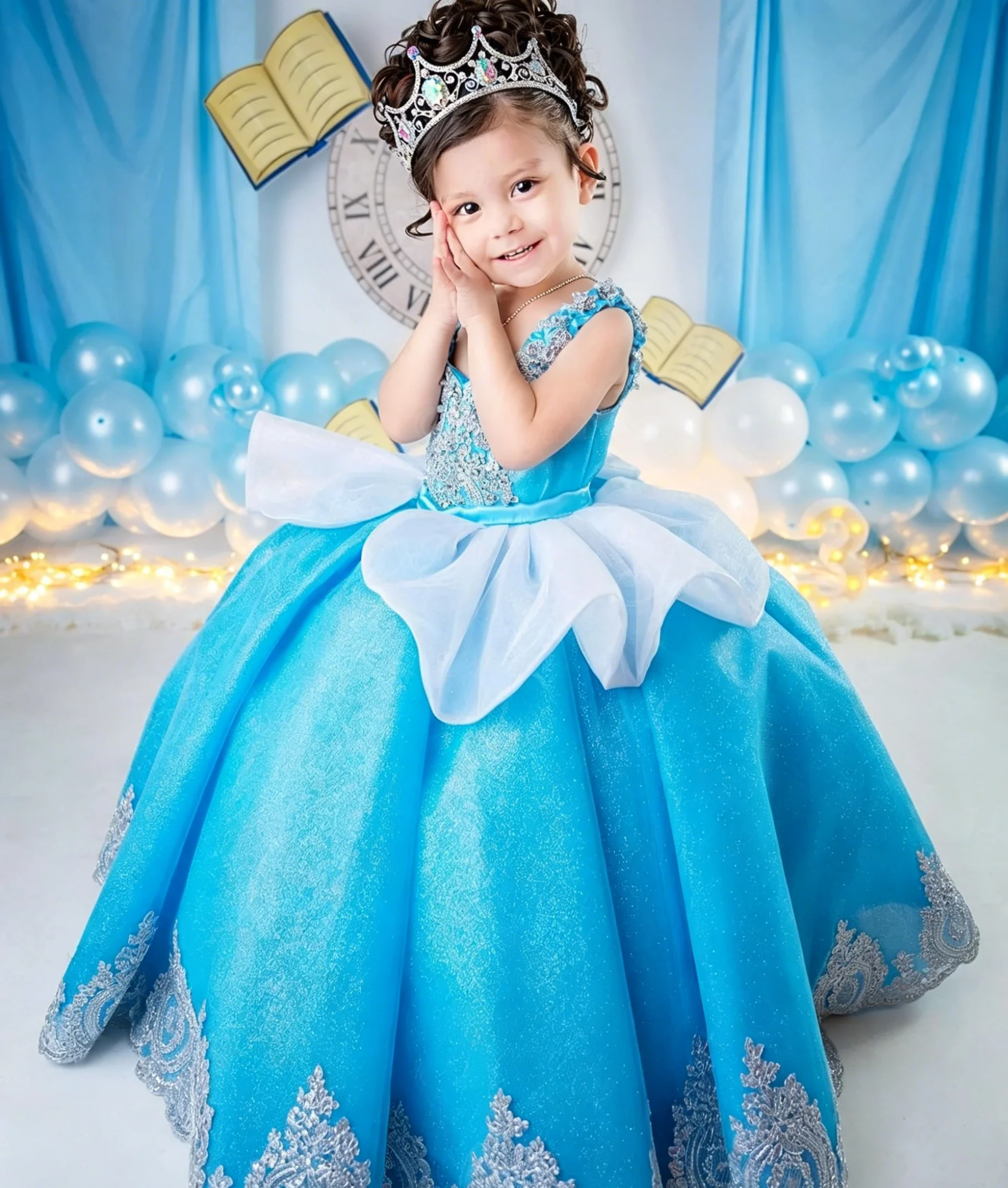 Custom Luxury Dress FlowerGirl - Birthday Sash Glitter ulasan dan harga