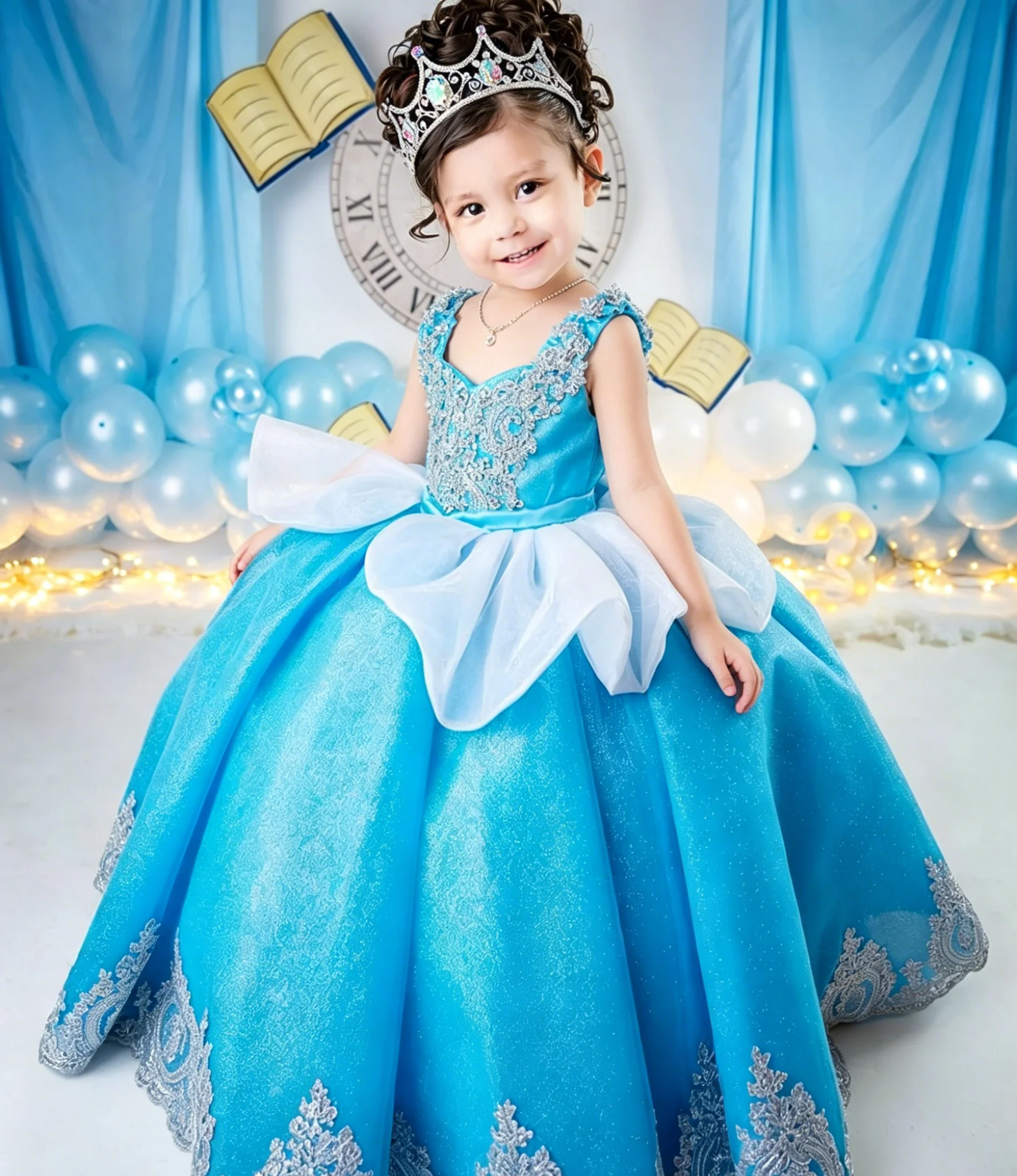 Custom Luxury Dress FlowerGirl - Birthday Sash Glitter ulasan dan harga