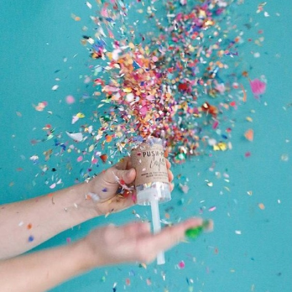 1Pcs Round Push Up Confetti Po - Confetti Cannon Tube ulasan dan harga