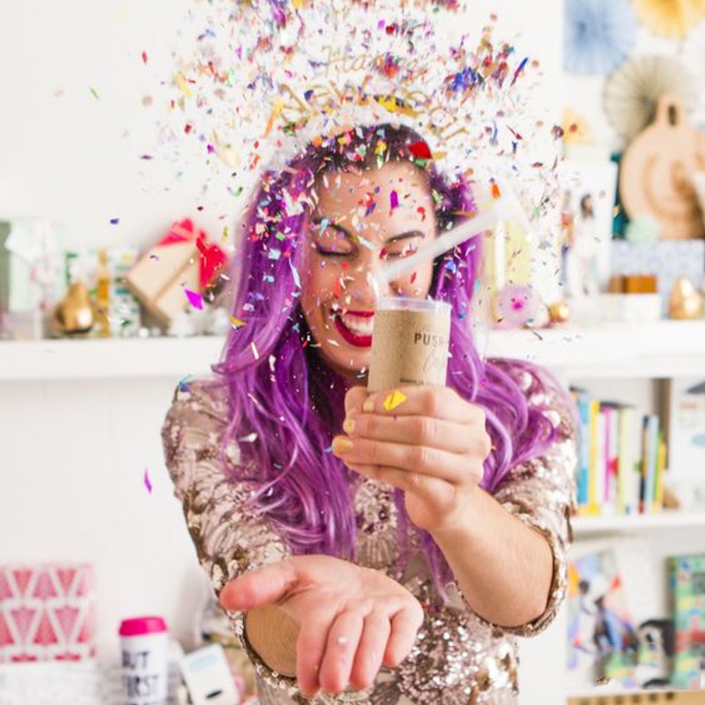 1Pcs Round Push Up Confetti Po - Confetti Cannon Tube ulasan dan harga