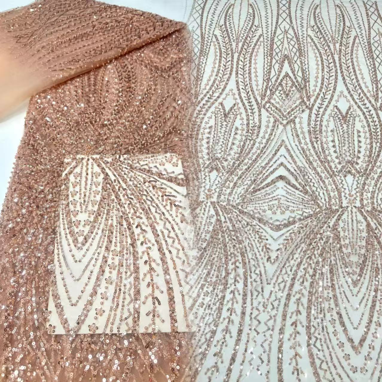 African Lace Fabric Sequins Be - Glitter Tablecloth ulasan dan harga