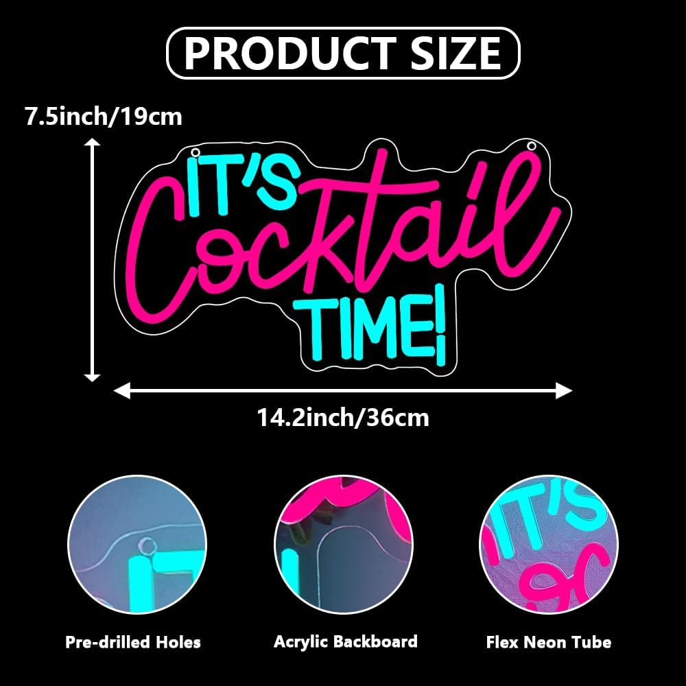 Cocktails Neon Sign USB Powere - Neon Sign Party ulasan dan harga