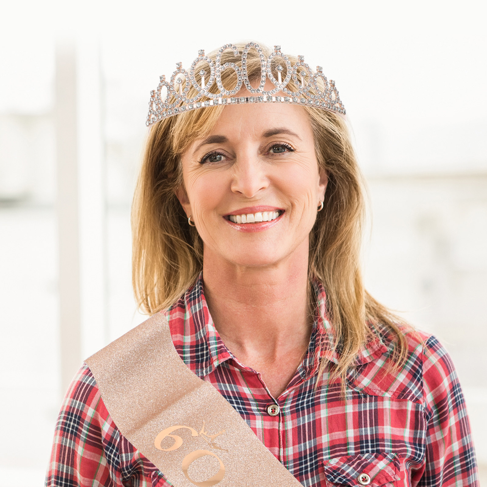 1Set Female Birthday Crown Sas - Birthday Sash Glitter ulasan dan harga