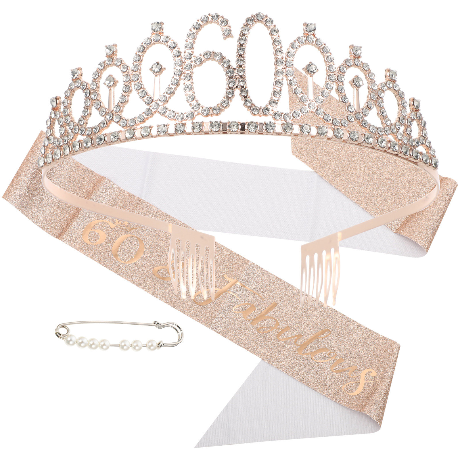 1Set Female Birthday Crown Sas - Birthday Sash Glitter ulasan dan harga