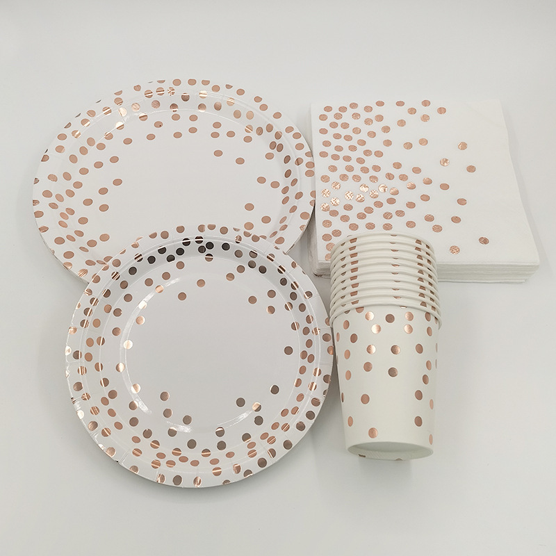 Rose Gold Party Tableware Kit  - Paper Straw Color ulasan dan harga