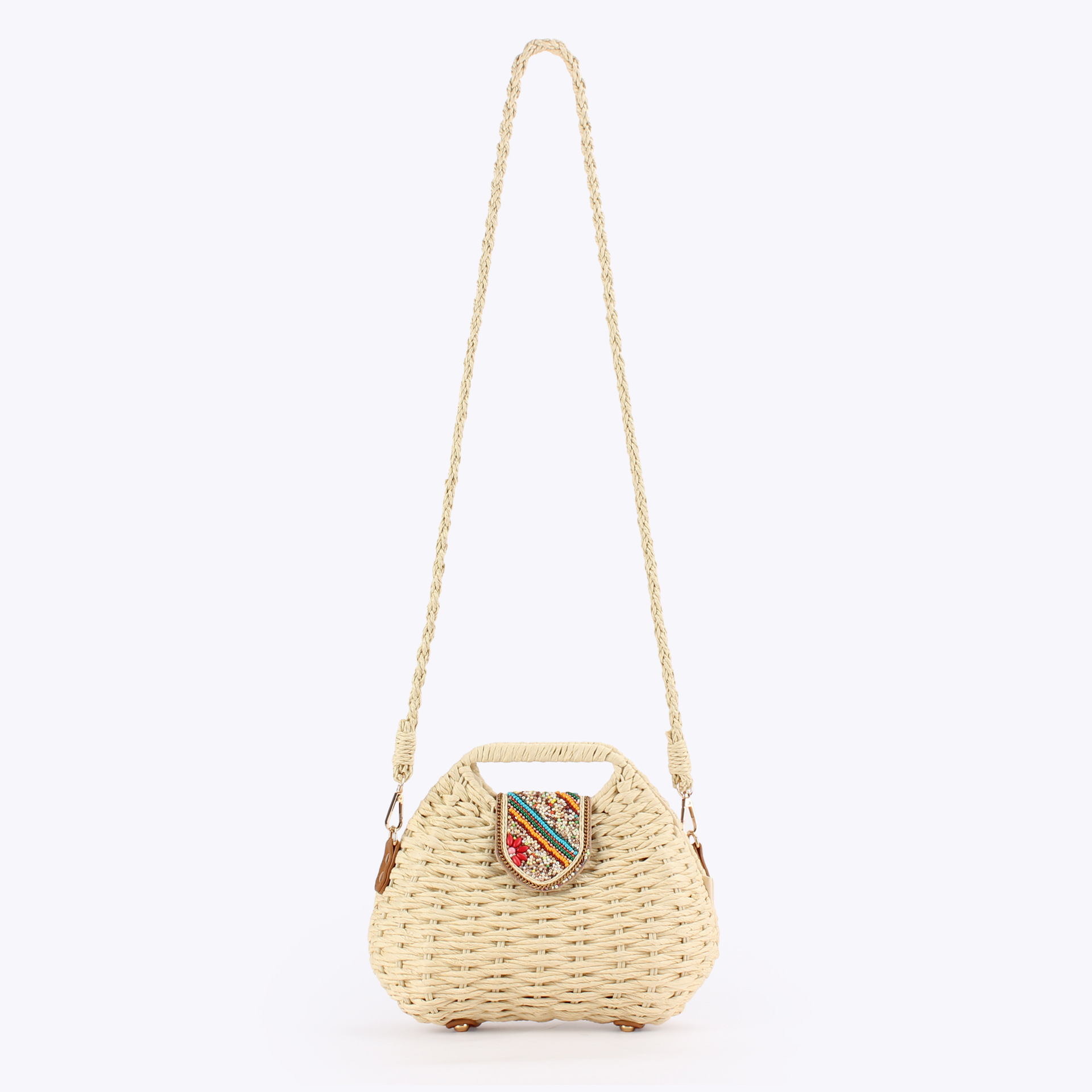 Color Beads Women Handbags Han - Paper Straw Color ulasan dan harga