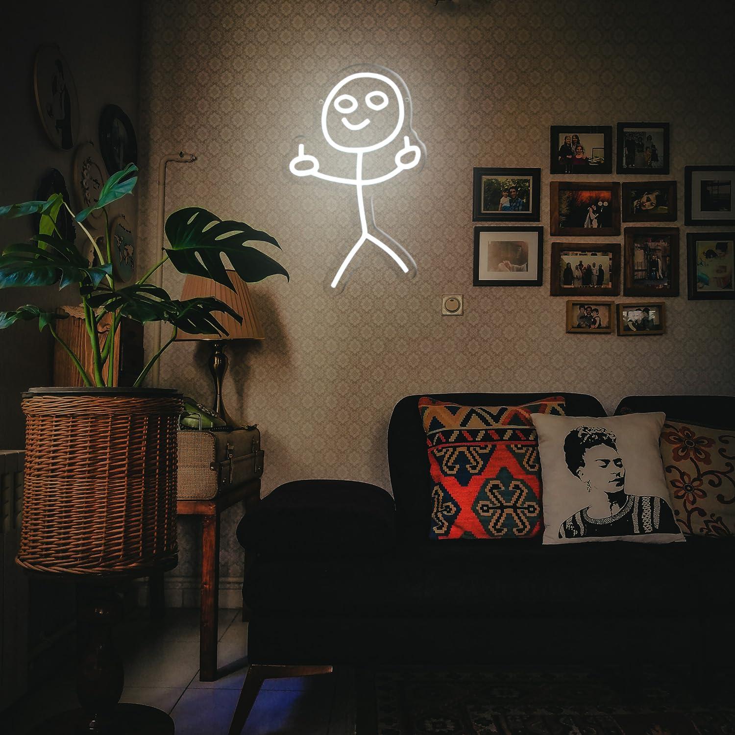 Funny Middle Finger Stickman N - Neon Sign Party ulasan dan harga