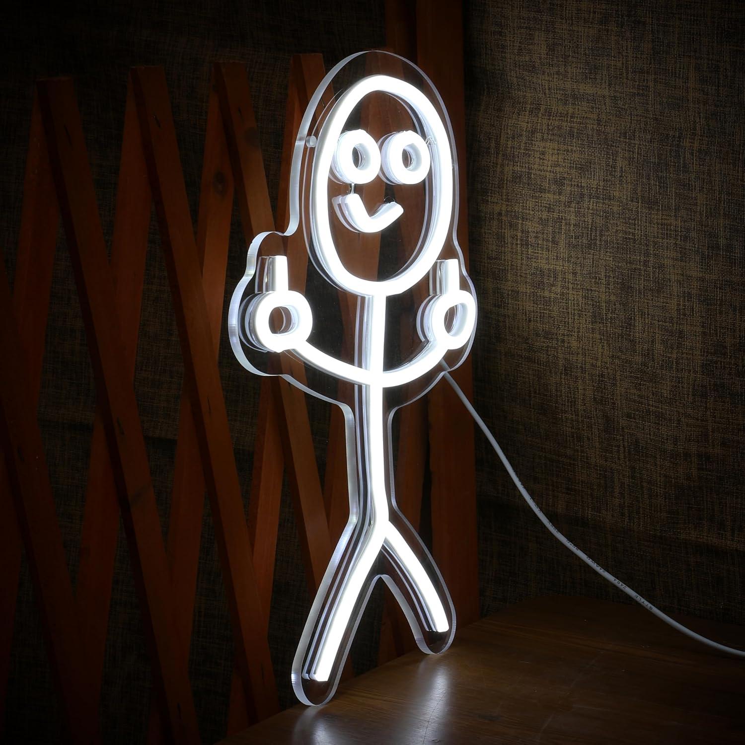 Funny Middle Finger Stickman N - Neon Sign Party ulasan dan harga
