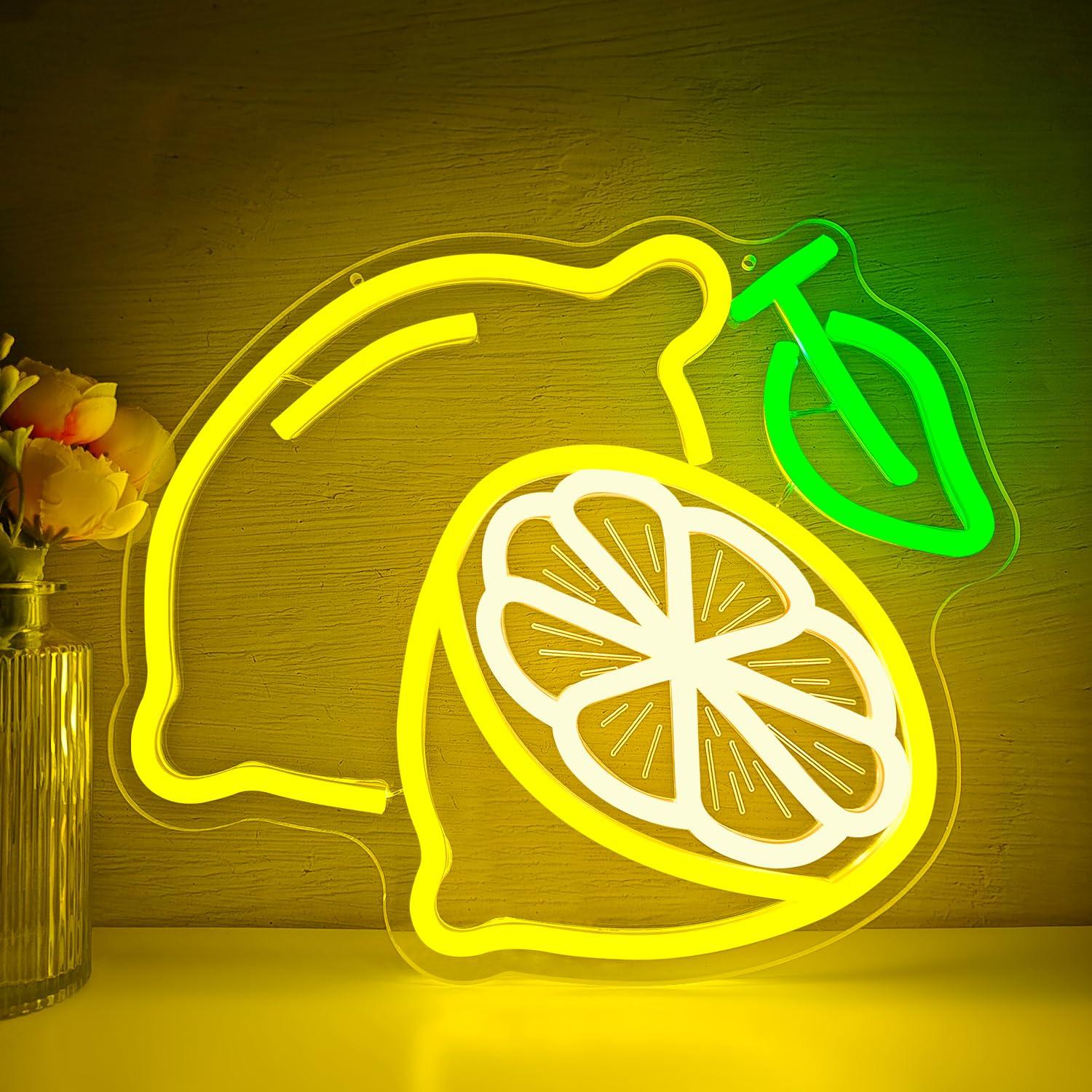 Lemon Neon Sign Dimmable LED L - Neon Sign Party ulasan dan harga
