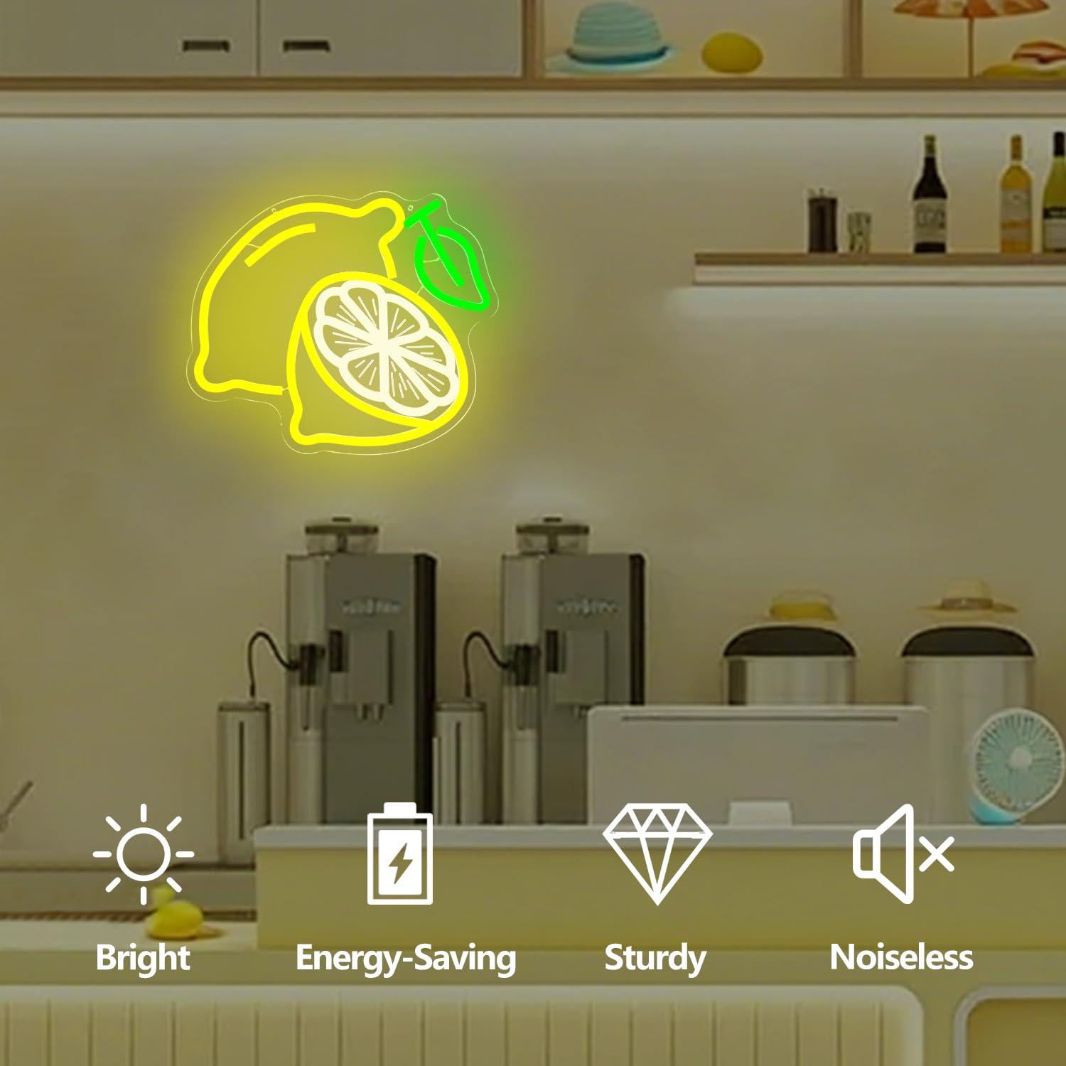 Lemon Neon Sign Dimmable LED L - Neon Sign Party ulasan dan harga