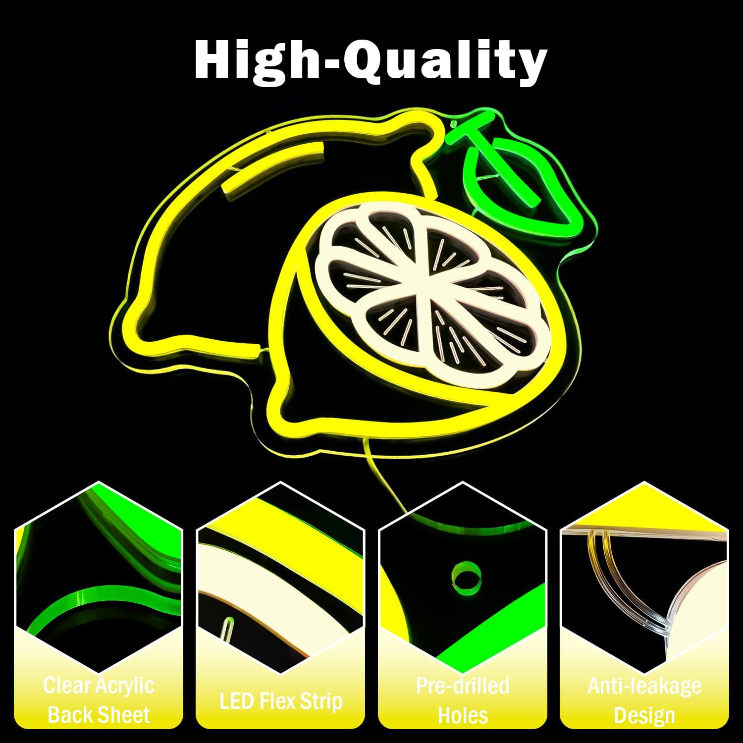Lemon Neon Sign Dimmable LED L - Neon Sign Party ulasan dan harga