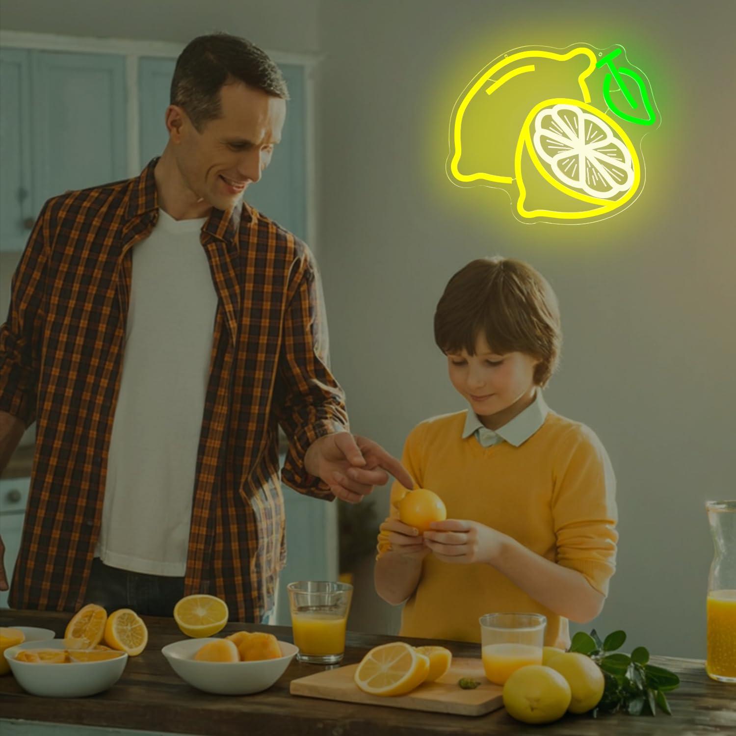 Lemon Neon Sign Dimmable LED L - Neon Sign Party ulasan dan harga
