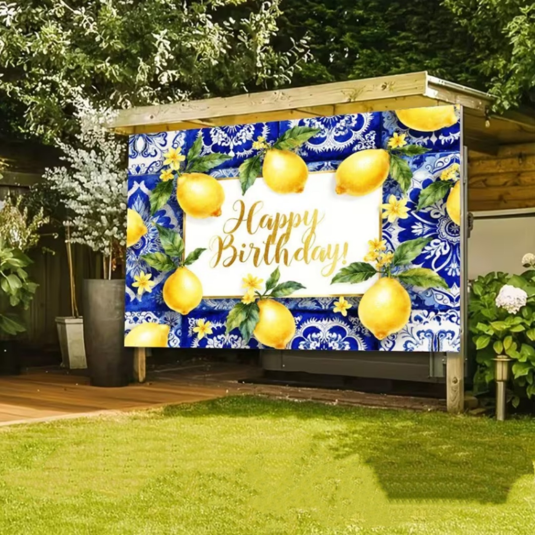 Lemon Birthday Party Decoratio - Dessert Table Backdrop ulasan dan harga