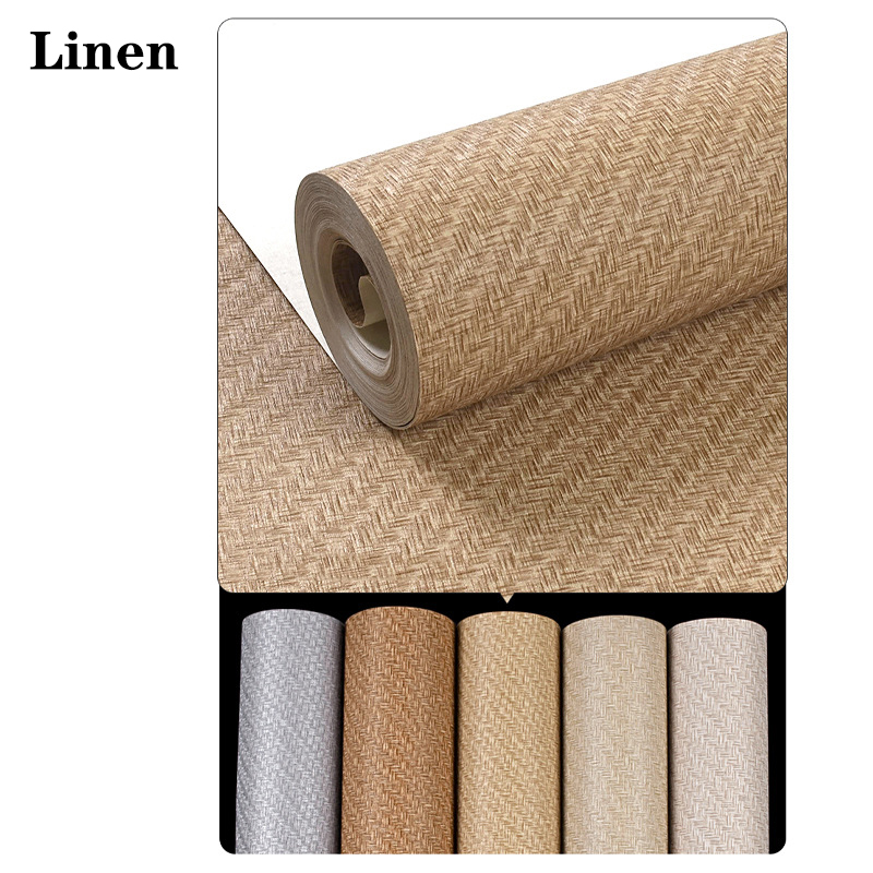 Linen Weave Wallpaper Non Self - Paper Straw Color ulasan dan harga
