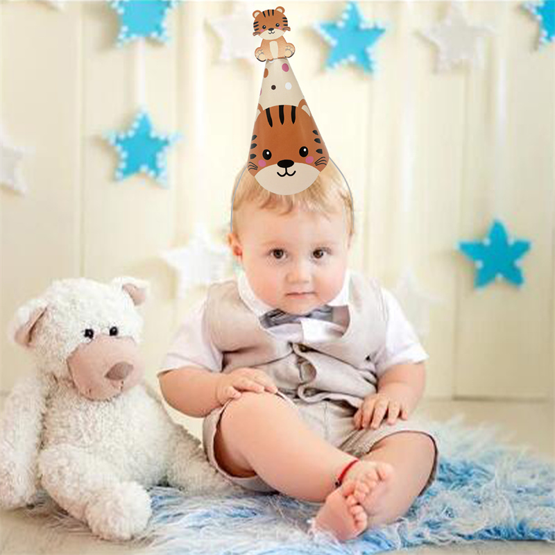 6Pcs Jungle Animal Paper Hats  - Party Hat Cone ulasan dan harga