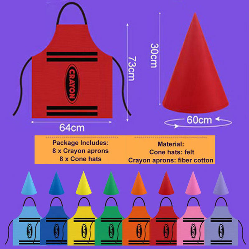 Colorful Crayon Themed Gnome S - Party Hat Cone ulasan dan harga