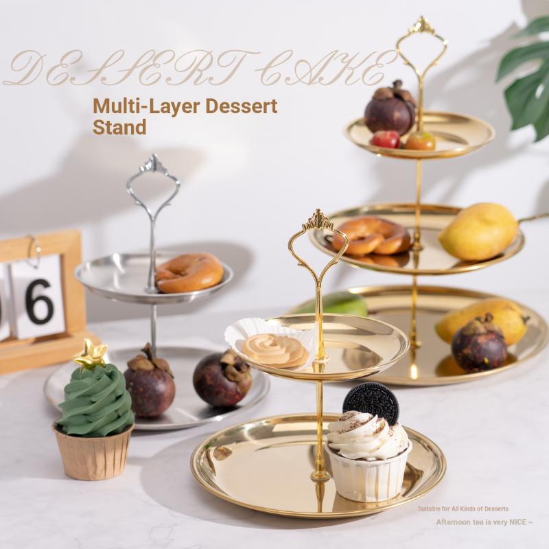 Gold Silver 2/3-Tier Cake Stan - Cupcake Stand Tier ulasan dan harga