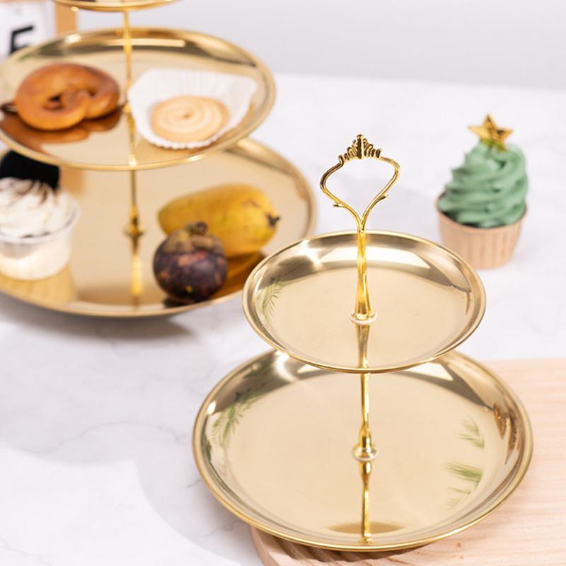 Gold Silver 2/3-Tier Cake Stan - Cupcake Stand Tier ulasan dan harga