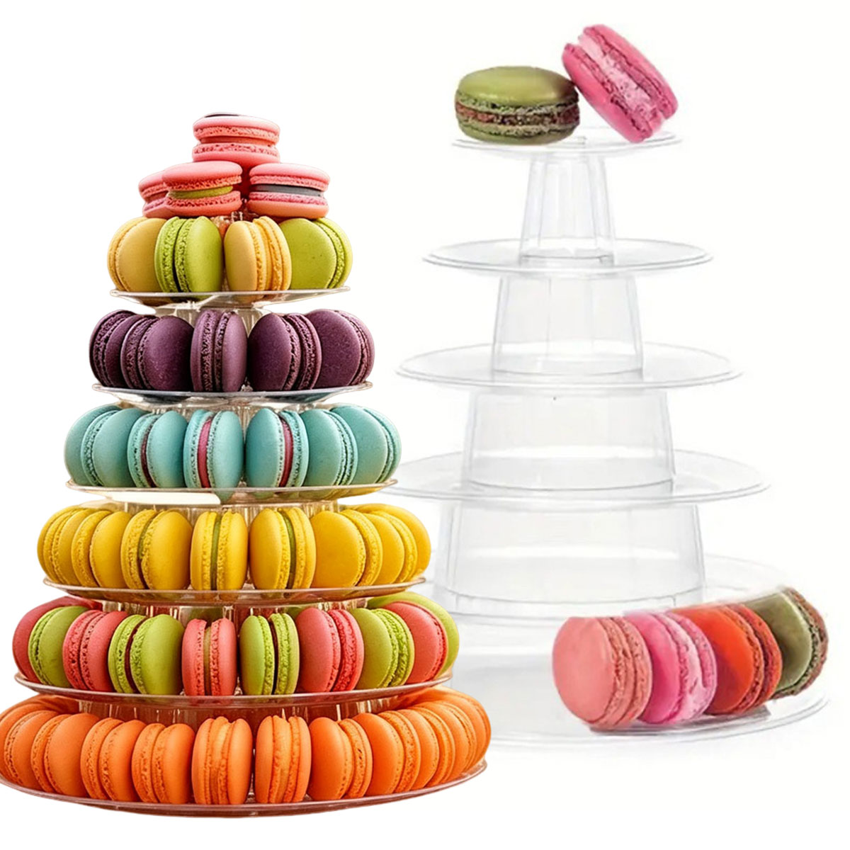 1PC 6-Tier Round Plastic Clear - Cupcake Stand Tier ulasan dan harga