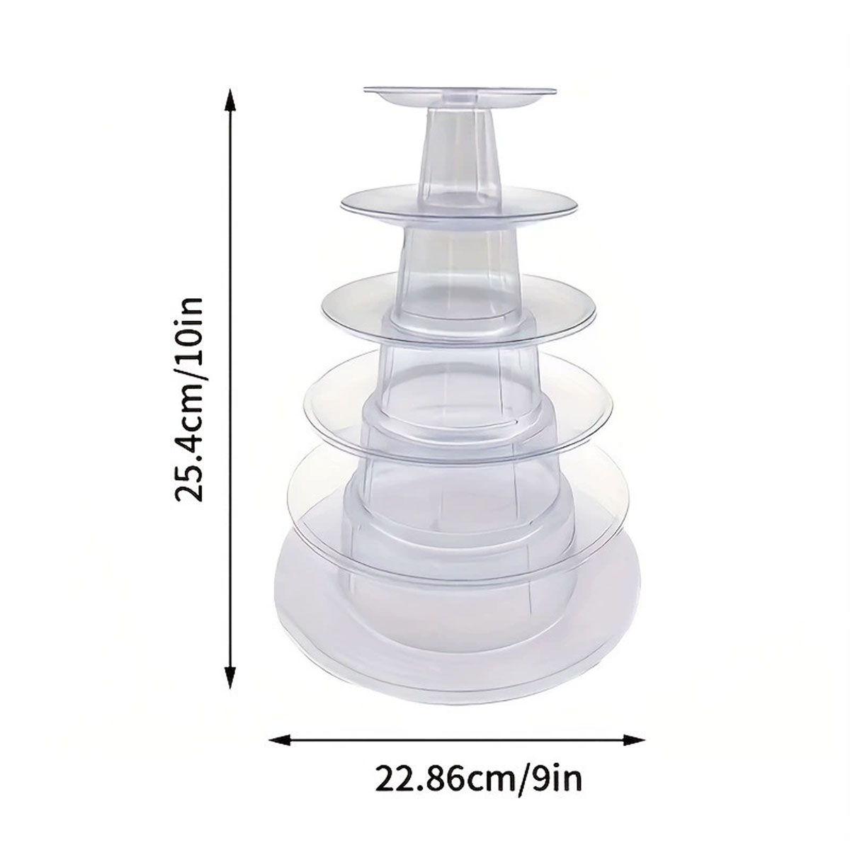 1PC 6-Tier Round Plastic Clear - Cupcake Stand Tier ulasan dan harga