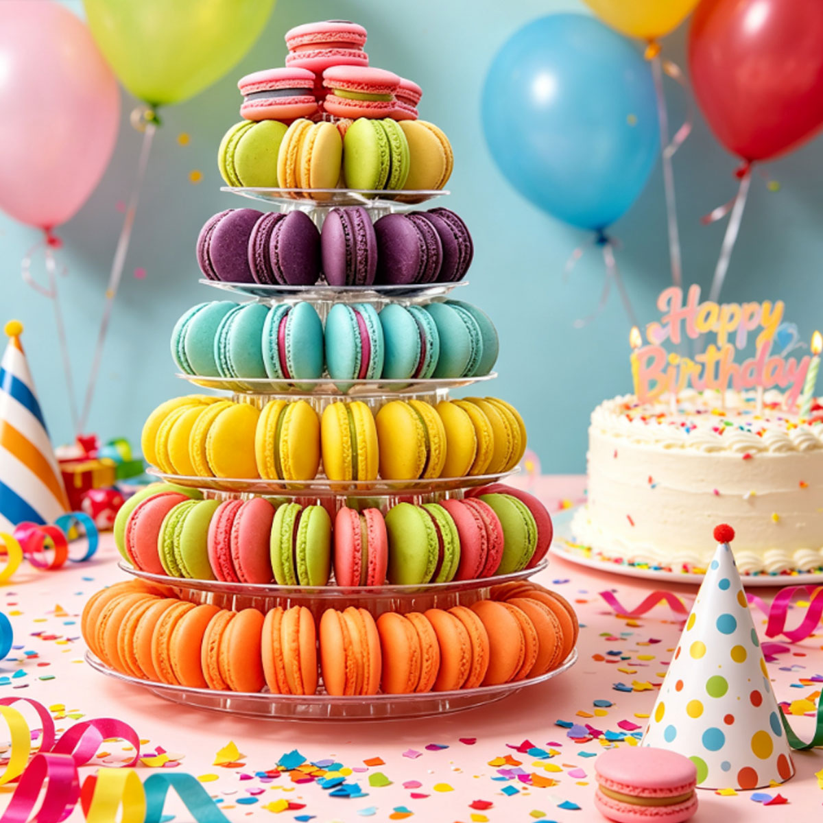1PC 6-Tier Round Plastic Clear - Cupcake Stand Tier ulasan dan harga